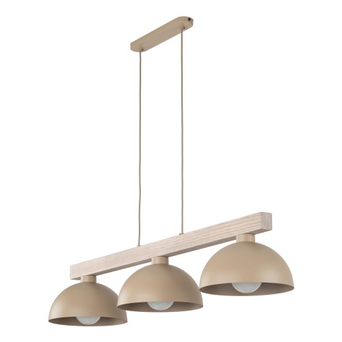 Lampa wisząca OSLO z trzema kloszami na drewnianym stolarzu 11012 TK Lighting