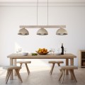 Lampa wisząca OSLO z trzema kloszami na drewnianym stolarzu 11012 TK Lighting