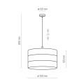 Lampa wisząca TAGO gwint E27 moc 15W styl nowoczesny klosz tkanina | czarny 3211 TK lighting