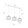 Lampa wisząca UNIVERSO gwint E27 moc 15W styl nowoczesny szklany klosz | czarny 4483 TK lighting