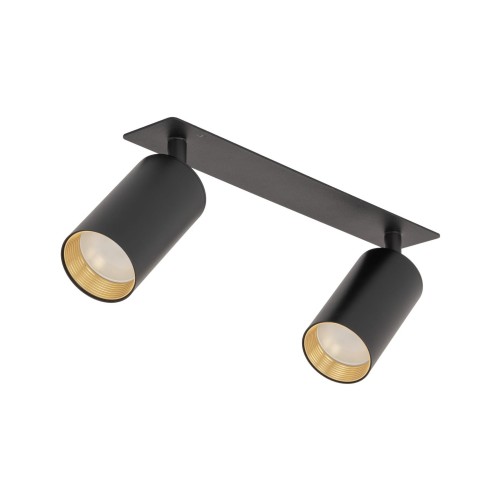 Nowoczesna podtynkowa lampa sufitowa czarna z 2 reflektorkami 10807 TK Lighting