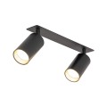 Nowoczesna podtynkowa lampa sufitowa czarna z 2 reflektorkami 10807 TK Lighting