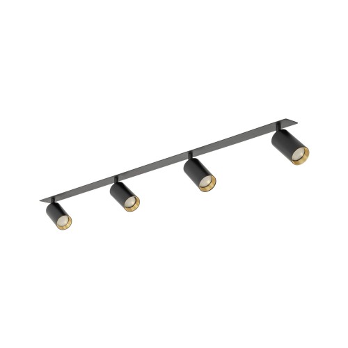 Listwa sufitowa podtynkowa czarna z 4 ruchomymi spotami na GU10 10809 TK Lighting