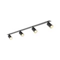 Listwa sufitowa podtynkowa czarna z 4 ruchomymi spotami na GU10 10809 TK Lighting
