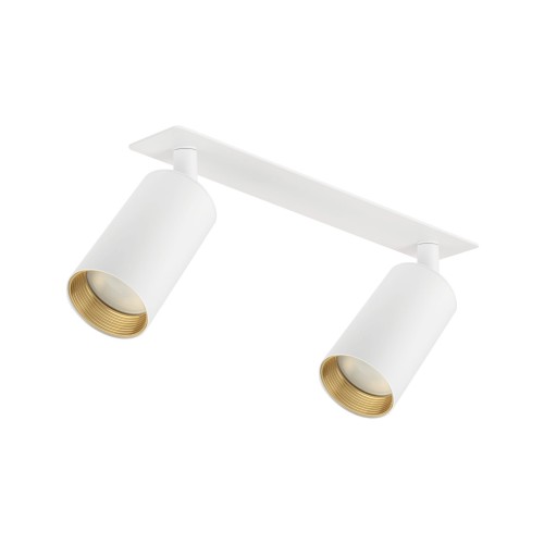 Biała listwa sufitowa z 2 regulowanymi reflektorkami do kuchni 10811 TK Lighting