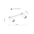 Biała listwa sufitowa z 2 regulowanymi reflektorkami do kuchni 10811 TK Lighting