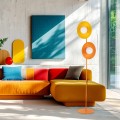 Lampa podłogowa SLATE do salonu 160cm dwa kolorowe klosze na G9 16137 TK Lighting