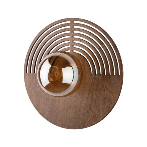 Ścienny kinkiet z drewnianą okrągłą rozetą Ø30 LUNAR WOOD do przedpokoju 11014 TK Lighting