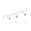 Czarna listwa ruchome reflektory AMIS nad wyspę kuchenną gu10  10634 TK Lighting