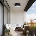 Czarny plafon Ø30cm LIVO IP54 do łazienki, kuchni 2xE27 10984 TK Lighting