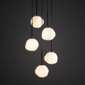 Elegancka lampa wisząca do salonu, szklane mleczne klosze 5xG9 11019 TK Lighting