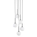 Elegancka lampa wisząca do salonu, szklane mleczne klosze 5xG9 11019 TK Lighting