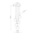 Elegancka lampa wisząca do salonu, szklane mleczne klosze 5xG9 11019 TK Lighting
