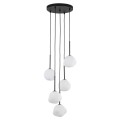Elegancka lampa wisząca do salonu, szklane mleczne klosze 5xG9 11019 TK Lighting