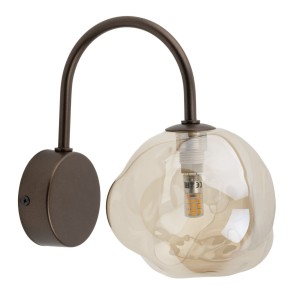 Kinkiet LAVA gwint G9 moc 8W styl glamour szklany klosz | brąz 11024 TK lighting