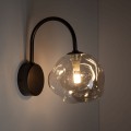 Kinkiet LAVA gwint G9 moc 8W styl glamour szklany klosz | brąz 11024 TK lighting