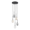 Ozdobna lampa wisząca, czarna podsufitka 5 szklanych kloszy 10844 TK Lighting
