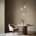 Ozdobna lampa wisząca, czarna podsufitka 5 szklanych kloszy 10844 TK Lighting