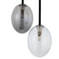 Ozdobna lampa wisząca, czarna podsufitka 5 szklanych kloszy 10844 TK Lighting