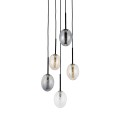 Ozdobna lampa wisząca, czarna podsufitka 5 szklanych kloszy 10844 TK Lighting