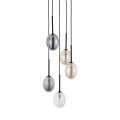 Ozdobna lampa wisząca, czarna podsufitka 5 szklanych kloszy 10844 TK Lighting