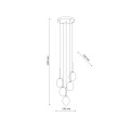 Ozdobna lampa wisząca, czarna podsufitka 5 szklanych kloszy 10844 TK Lighting