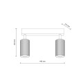 Lampa sufitowa listwa z dwoma reflektorkami gwint GU10 do holu 16147 TK Lighting