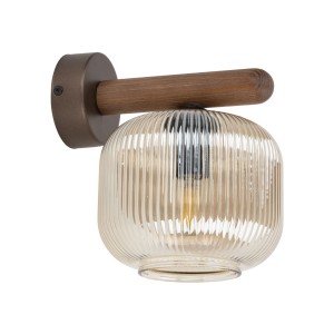 Klasyczny kinkiet, drewniane ramię szklany ozdobny klosz na E14 11067 TK Lighting