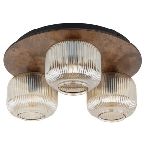 Sufitowa lampa do klasycznego salonu, szklane ryflowane klosze 11068 TK Lighting