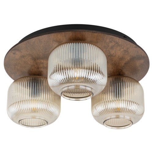 Sufitowa lampa do klasycznego salonu, szklane ryflowane klosze 11068 TK Lighting