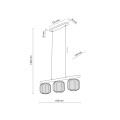 Lampa wisząca klasyczna, szklane klosze w kolorze cognac 11069 TK Lighting