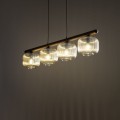 Lampa wisząca z drewnianą listwą, 4 szklane klosze nad stół 11070 TK Lighting