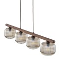 Lampa wisząca z drewnianą listwą, 4 szklane klosze nad stół 11070 TK Lighting