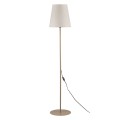 Klasyczna lampa podłogowa, beżowy lniany klosz i włącznik 16157 TK Lighting