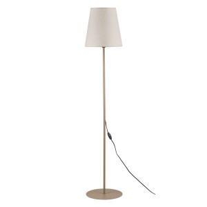 Klasyczna lampa podłogowa, beżowy lniany klosz i włącznik 16157 TK Lighting