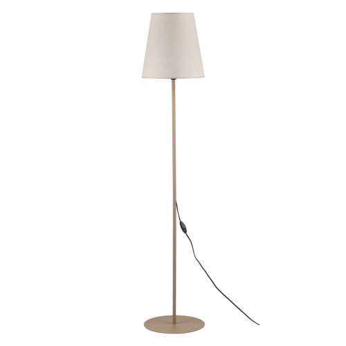Klasyczna lampa podłogowa, beżowy lniany klosz i włącznik 16157 TK Lighting