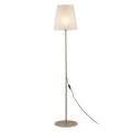 Klasyczna lampa podłogowa, beżowy lniany klosz i włącznik 16157 TK Lighting
