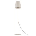 Klasyczna lampa podłogowa, beżowy lniany klosz i włącznik 16157 TK Lighting