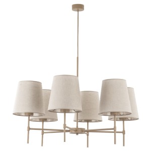 Lampa wisząca beżowa, lniane klosze do klasycznego salonu 11167 TK Lighting
