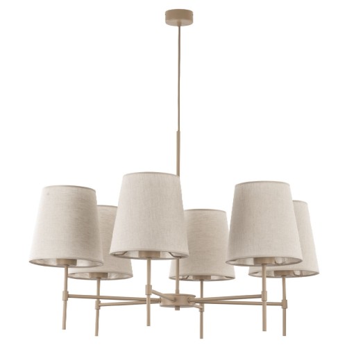 Lampa wisząca beżowa, lniane klosze do klasycznego salonu 11167 TK Lighting