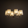 Lampa wisząca beżowa, lniane klosze do klasycznego salonu 11167 TK Lighting