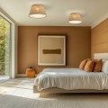Okrągła lampa sufitowa Ø38 z lnianym kloszem do sypialni 11076 TK Lighting