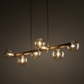 Stylowa lampa wisząca drewniana z 7 szklanymi kloszami nad stół 11096 TK Lighting