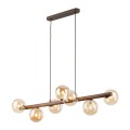 Stylowa lampa wisząca drewniana z 7 szklanymi kloszami nad stół 11096 TK Lighting