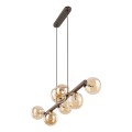 Stylowa lampa wisząca drewniana z 7 szklanymi kloszami nad stół 11096 TK Lighting