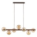 Stylowa lampa wisząca drewniana z 7 szklanymi kloszami nad stół 11096 TK Lighting