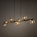 Lampa wisząca orzech, 9 szklanych bursztynowych kulek na G9 11097 TK Lighting