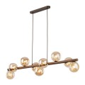 Lampa wisząca orzech, 9 szklanych bursztynowych kulek na G9 11097 TK Lighting