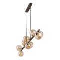Lampa wisząca orzech, 9 szklanych bursztynowych kulek na G9 11097 TK Lighting