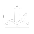 Lampa wisząca orzech, 9 szklanych bursztynowych kulek na G9 11097 TK Lighting